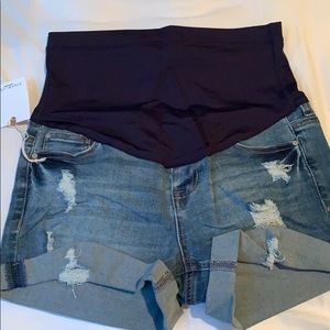 PinkBlush Blue Jean Maternity Shorts Size 28